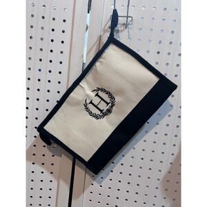 Monogram H Canvas‎ Cosmetic Bag, Makeup Bag, Toiletry Travel Case, Initial